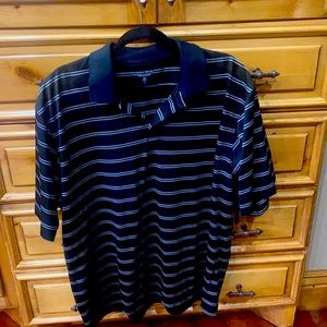 Pebble Beach black and white stripe men's shirt